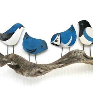 Blue birds wall decor, Wall art, Ceramic perching birds, Outdoor wall art, Ceramic garden decor