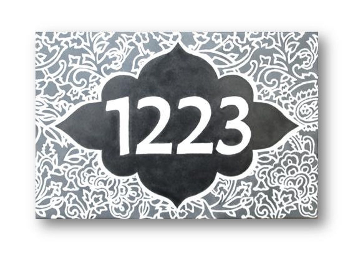 House Numbers Tile Address Plaque House Number Sign Ceramic Etsy