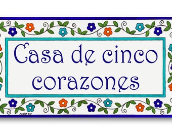 Custom Ceramic House Sign, Personalized House Plaque, Address Sign, Custom House Name Tile