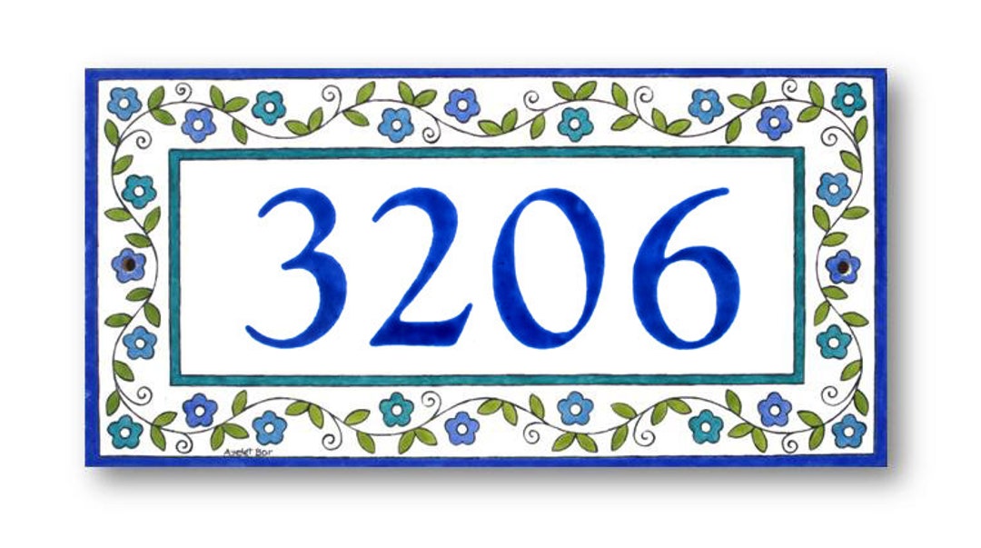 Tile House Number House Number Sign Custom House Numbers Etsy