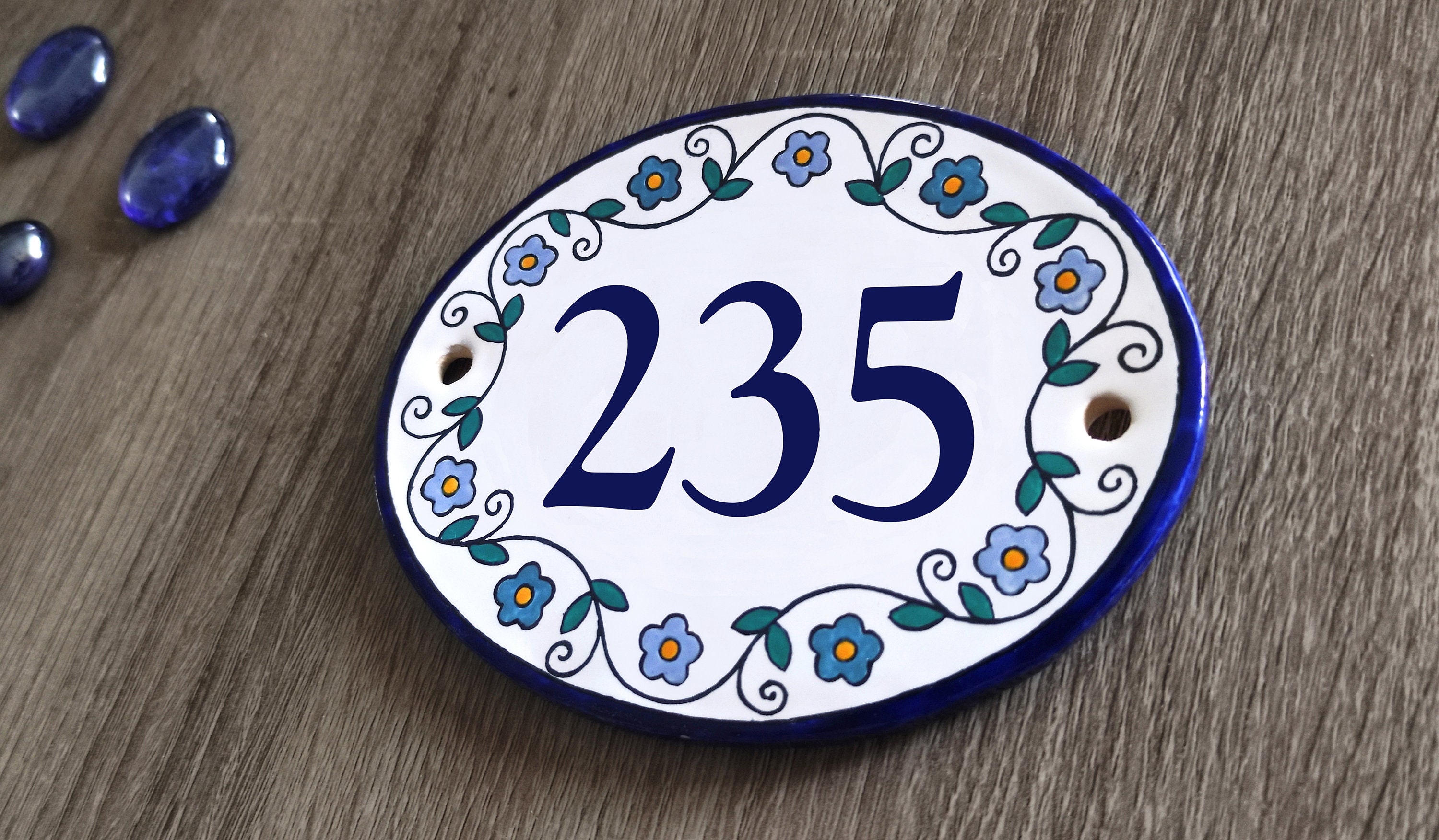 Address/number Decoration Custom Address Plaque, Ceramic Sign, Address Numbers, House Numbers ...