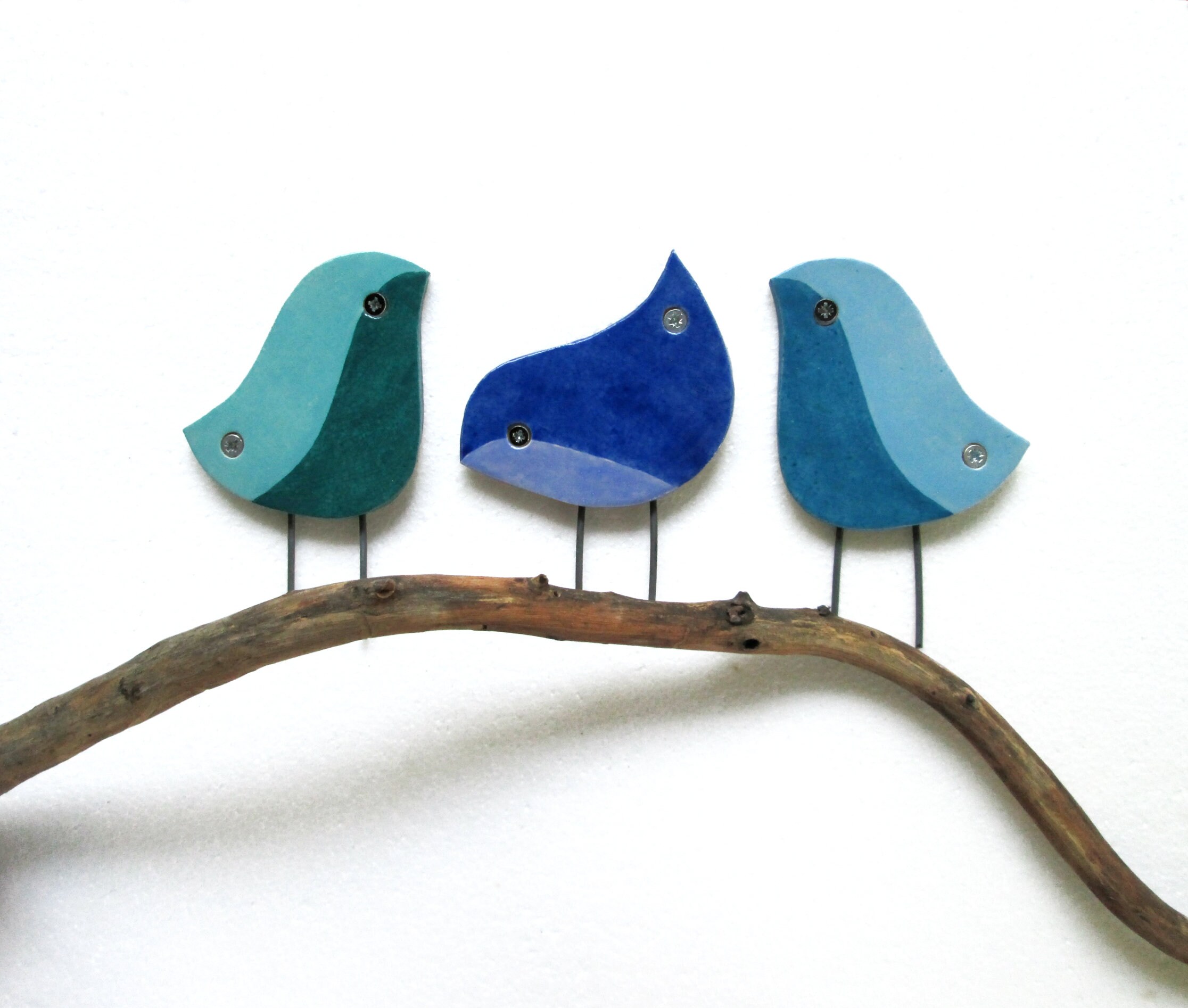 Blue birds wall art Ceramic Birds wall decor Outdoor wall Etsy