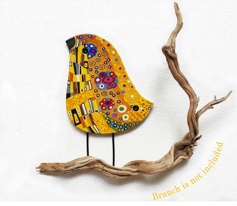 Wall art bird Starry Night, Ceramic bird inspired by Van Gogh, Birds wall decor, Wall art image 4