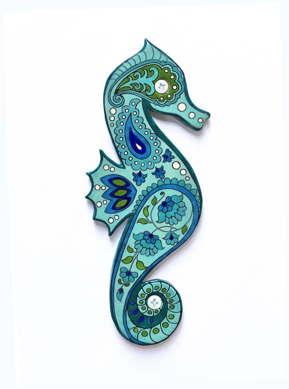 Seahorse Wall Decor Beach House Wall Art Coastal Home Decor Etsy