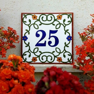 Address Numbers, Ceramic Sign, Address Plaque, Personalized House Numbers Tile