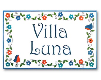 Custom Ceramic House Plaque, Personalized House Sign, Address Plaque, Custom House Name Tile