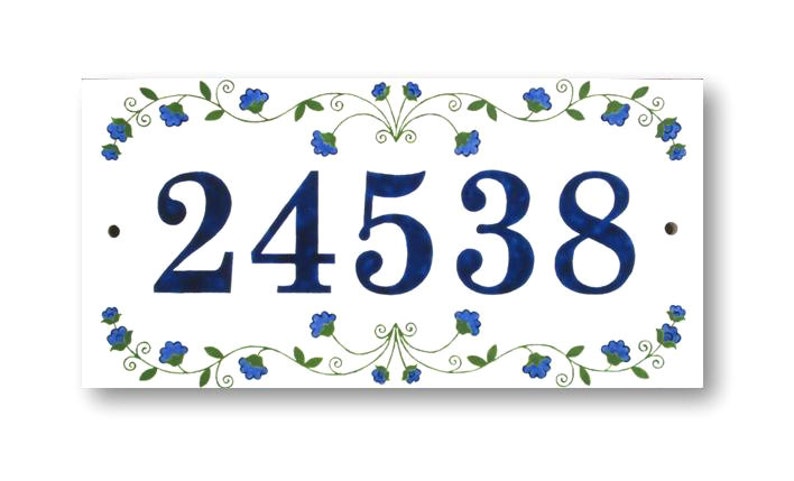 Personalisierte Keramikhausnummern, Hausnummernplakette, individuelle Hausnummer, Keramikadressenplakette 5.9X11.8" (15X30 cm)