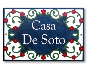 Custom ceramic house sign, Ceramic name sign, Personalized house name sign, Custom painted cottage sign