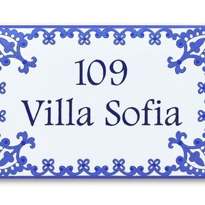 Custom Name Sign Spanish Style, Ceramic Name Plaque, Personalized Name Sign, Custom House Plaque