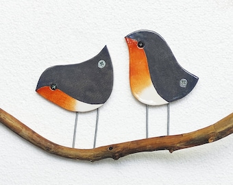 Robin wall art, Birds wall decor, Ceramic birds , Garden decor