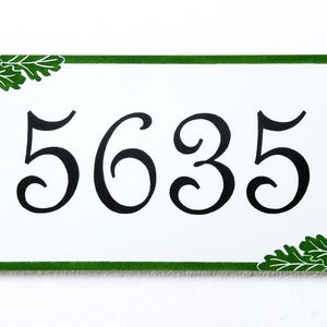 Custom Address Plaque, House Numbers sign, Personalized House Tile, Ceramic House Number with Acorns