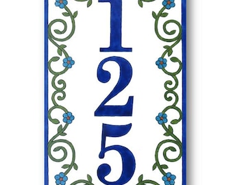 Wall hanging vertical sign, House number sign, Vertical number sign, House number plaque, Address plaque