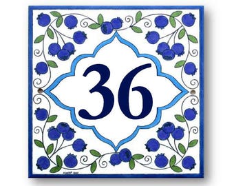 House numbers plaque, Custom house numbers, Home address plaques, Ceramic house sign