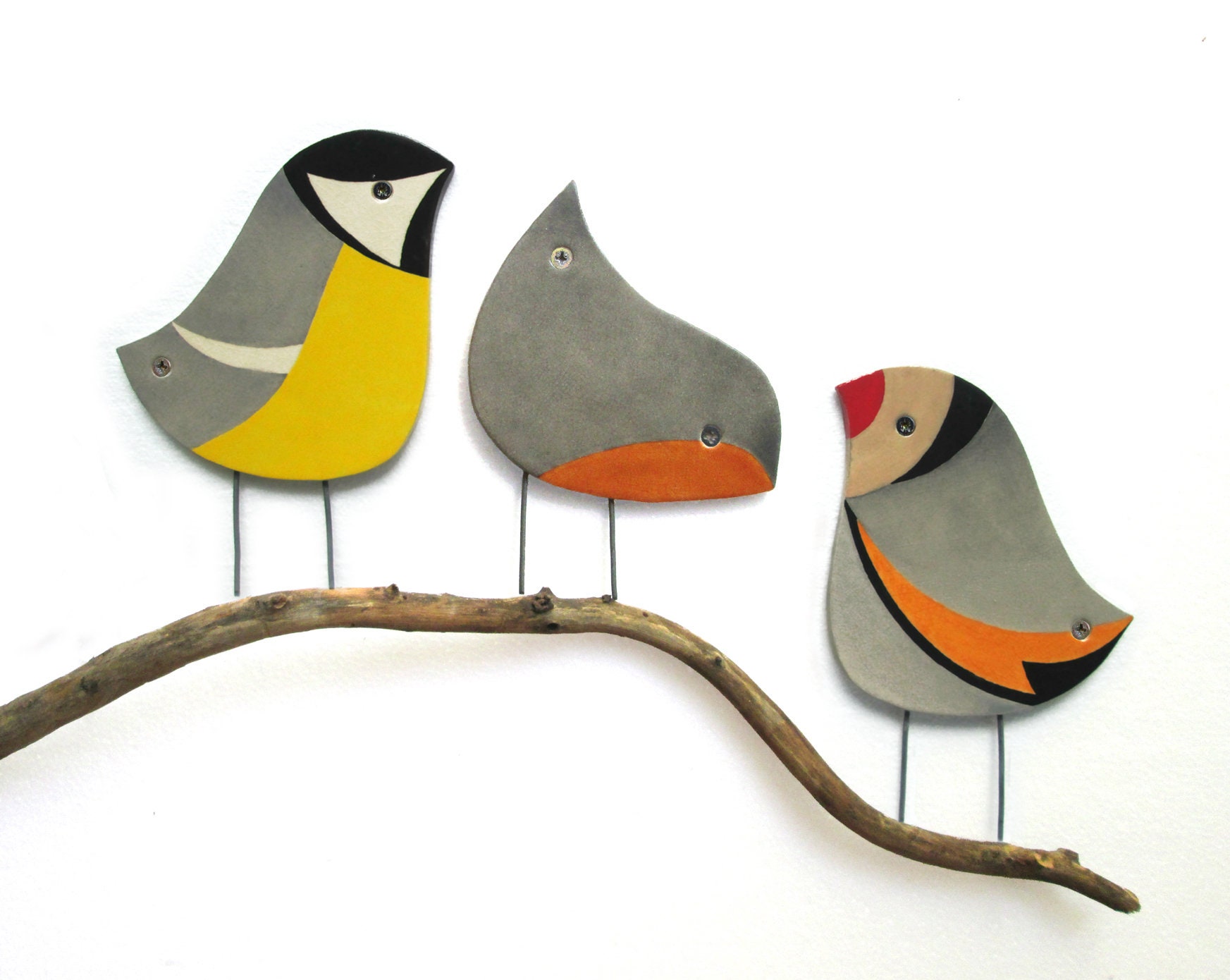 Perching Birds Wall Art Bird Art Birds Wall Hanging Ceramic Etsy