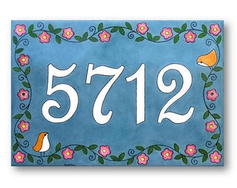 Hausnummern Schild, Hausnummern, Adressschild, Adressnummern, Keramikschild