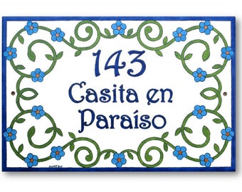 Custom house name sign, House address tile, Ceramic name sign, Personalized house sign, House name and address sign