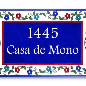 Ceramic House Numbers, Custom Address Sign, House Plaque, Street Name and Number tile