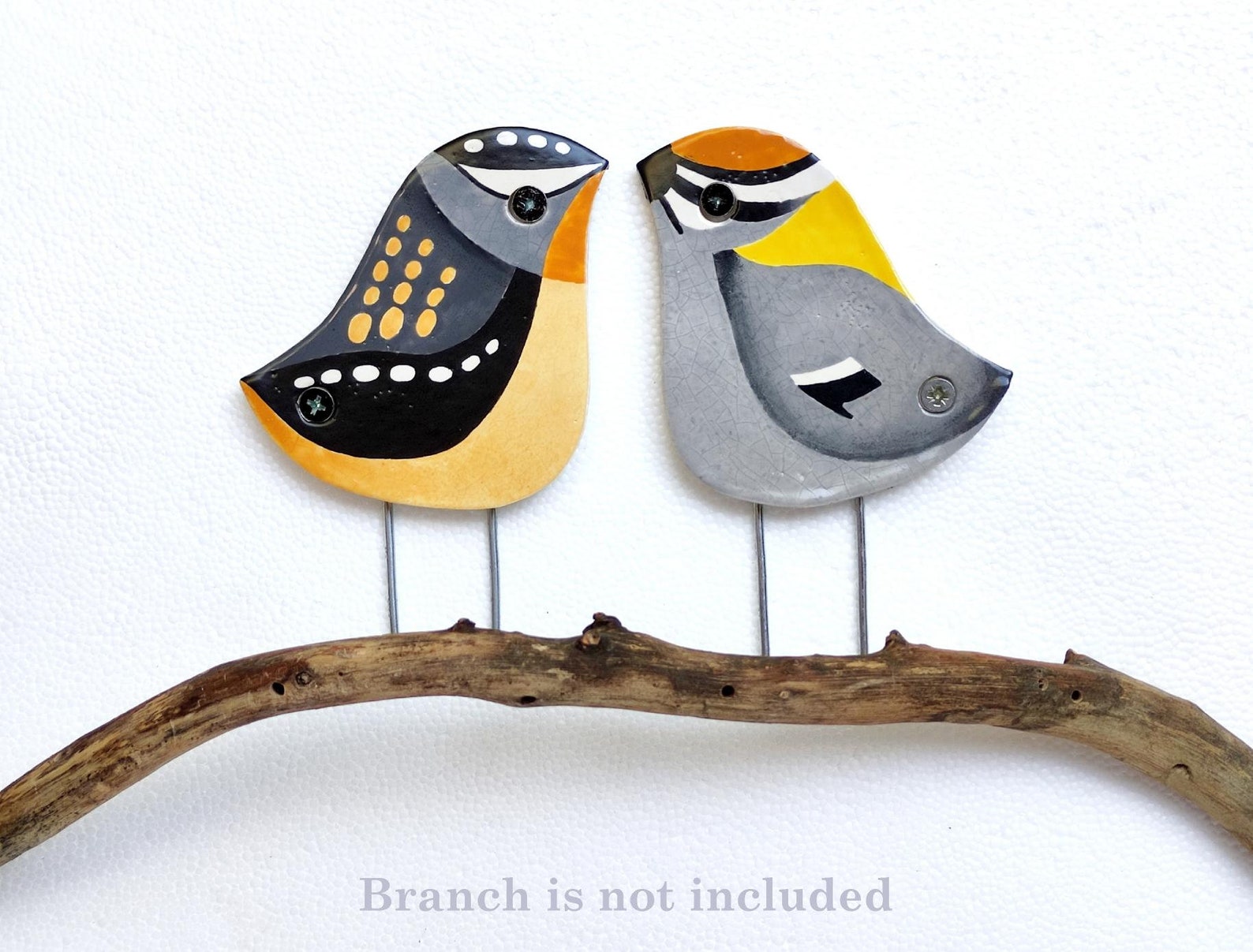 Birds Wall Art Ceramic Garden Decor Outdoor Wall Art Bird Etsy