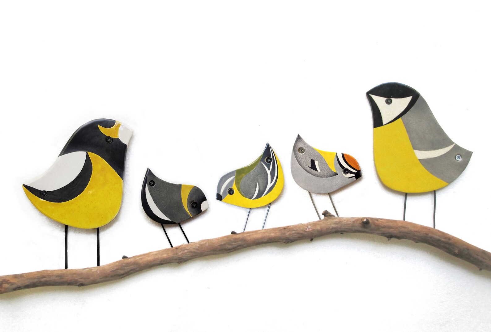 Birds Wall Art Ceramic Garden Decor Outdoor Wall Art Bird Etsy