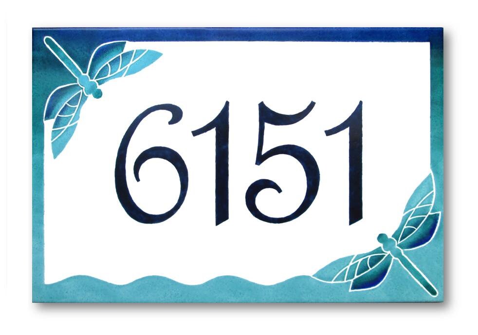 Dragonflies Address Numbers Address Plaque House Numbers Etsy