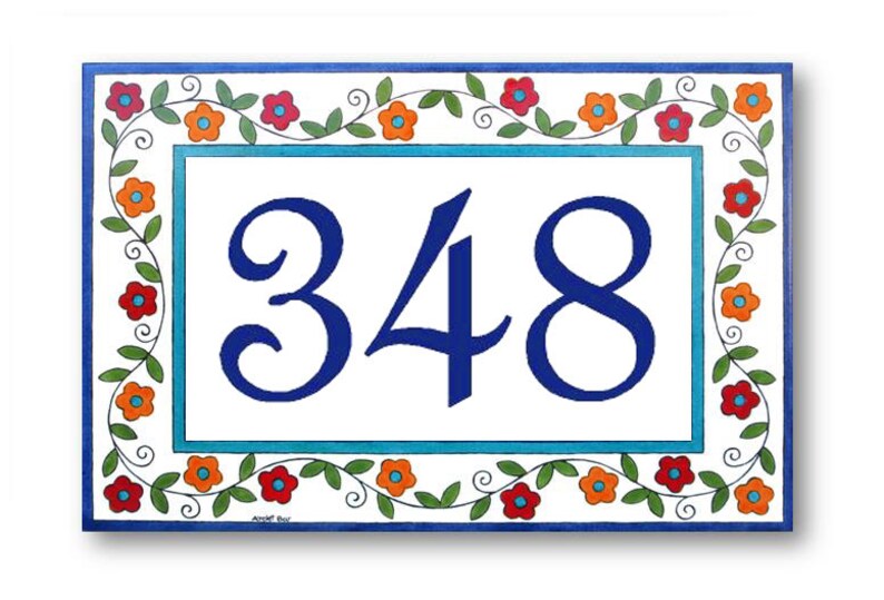 Tile House Number House Number Sign Custom House Numbers Etsy