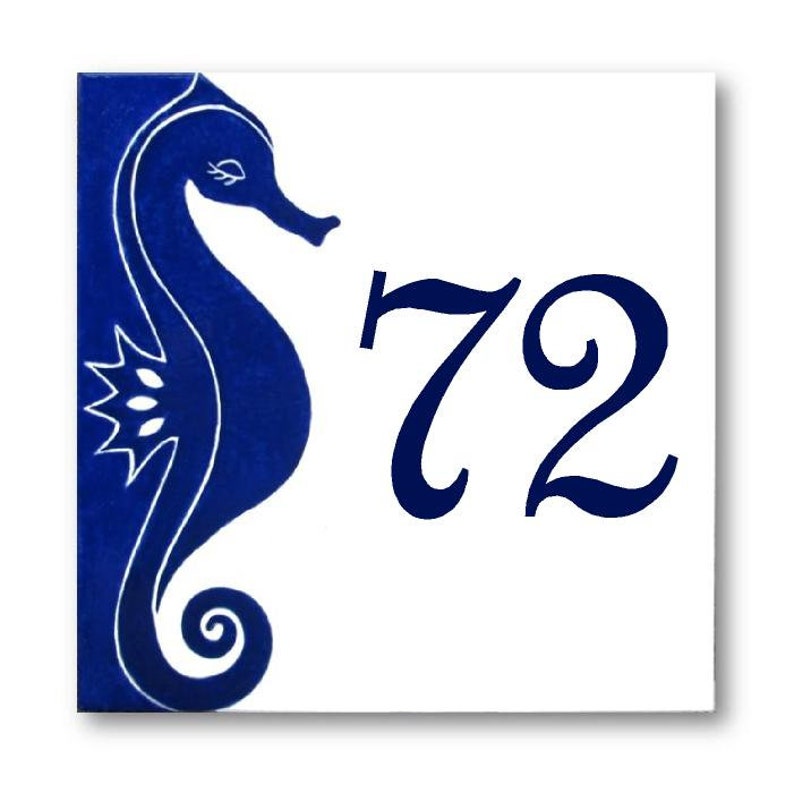 House numbers plaque Custom beach house numbers with seahorse Address numbers Beach house sign