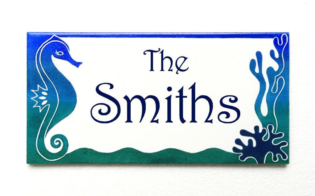Custom Name Sign Ceramic House Name Sign Nautical House Etsy