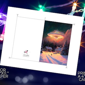 Printable Alien Spaceship Holiday Greeting New Years Card - Etsy
