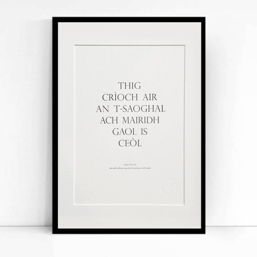 Letterpress Wall Art Gaelic Art Print Scottish Gaelic Etsy UK