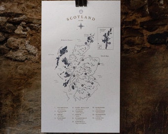 Letterpress Scotland Map