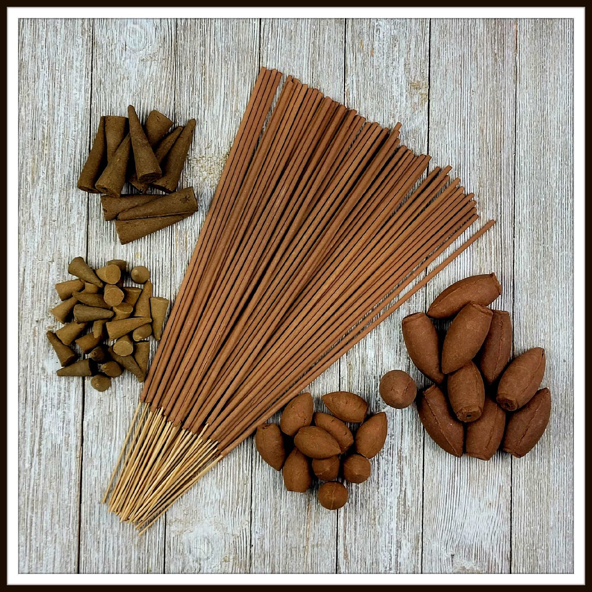 Burmese Wood Hand Crafted, Scented Incense Made in the USA (Cones, Backflow and Sticks)