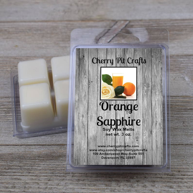Orange Sapphire Soy Wax Melts Handmade Soy Wax Melts Limited image 1