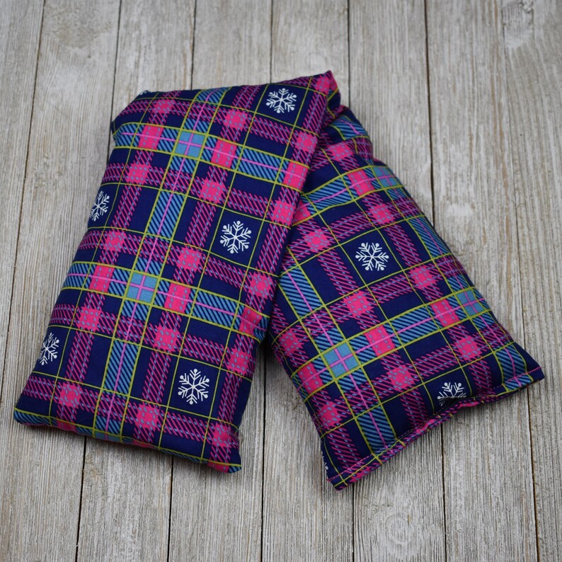 Cherry Pit Heating Pad Christmas Plaid Microwaveable Etsy