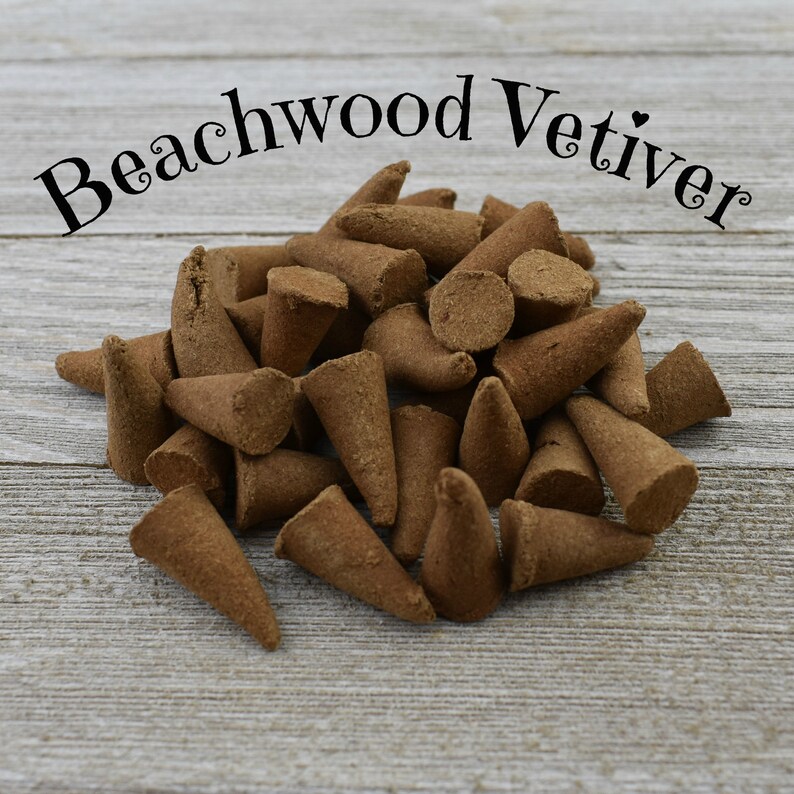 Beachwood Vetiver Incense Cones Hand Dipped Incense Cones Etsy