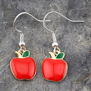 Apple Earrings, Dangle Earrings