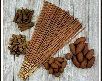 Sandalwood Patchouli Hand Crafted, Scented Incense Made in the USA (Cones, Backflow and Sticks)