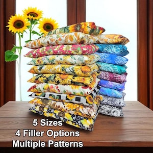 Sunflower Patterns - Microwaveable Heating Pad: Cherry Pits, Rice, Walnut or Flax Seed