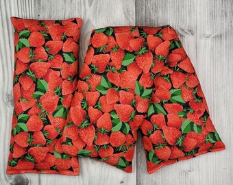 Cherry Pit Heating Pad - Picked Strawberries On Black