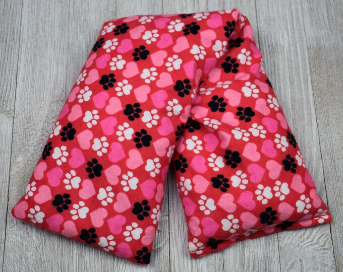 Cherry Pit Heating Pad Paws and Hearts Microwaveable Etsy