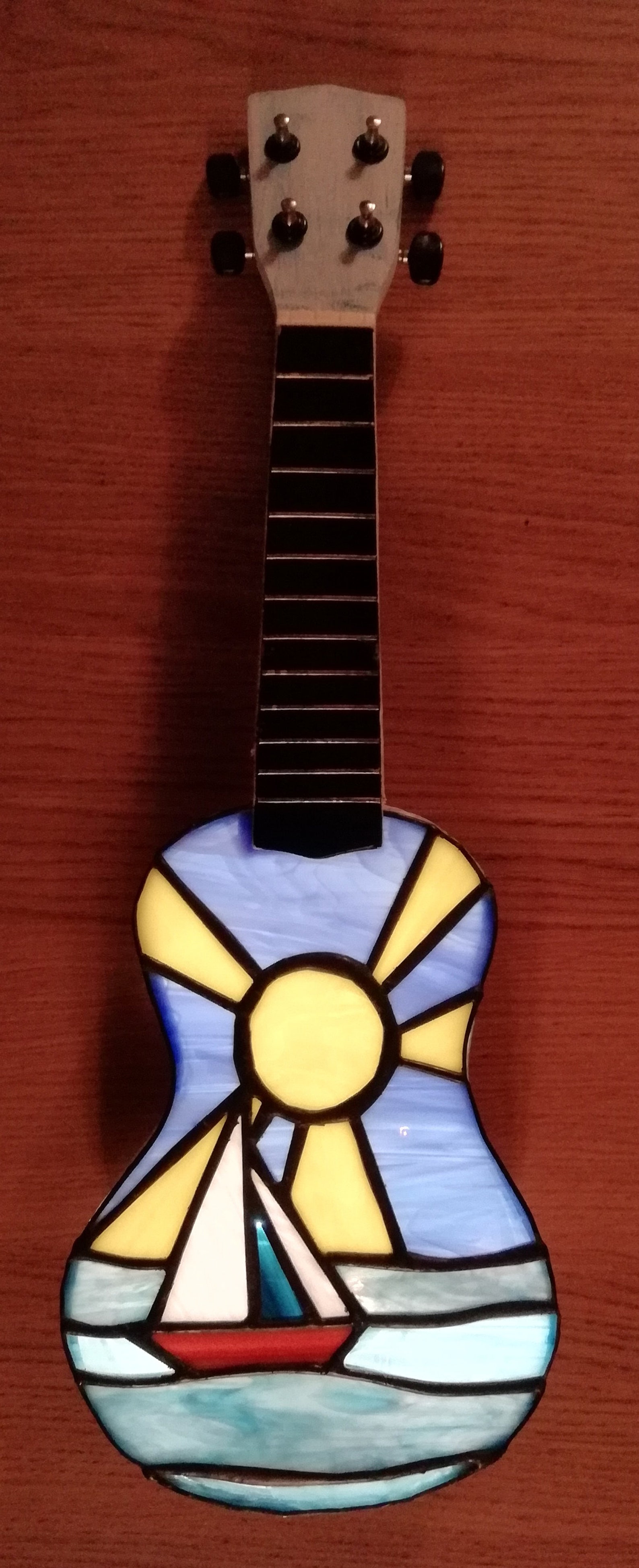 CUSTOM Stained Glass Ukulele Guitar With Fairy Lights. Light Etsy UK