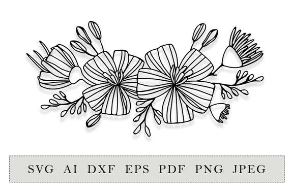 Frame With Daisy Flowers Vector Digital Cut File Svg Dxf Etsy