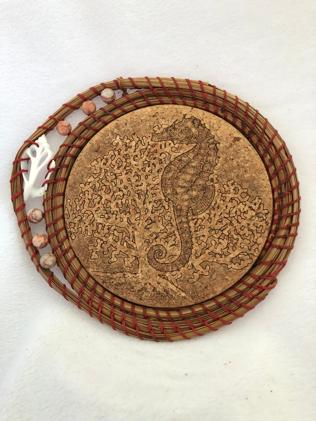 Seahourse and Shell Coaster - Etsy