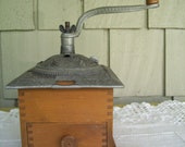 Antique Dovetailed Table Top Coffee Grinder, Hand Crank Coffee Grinder