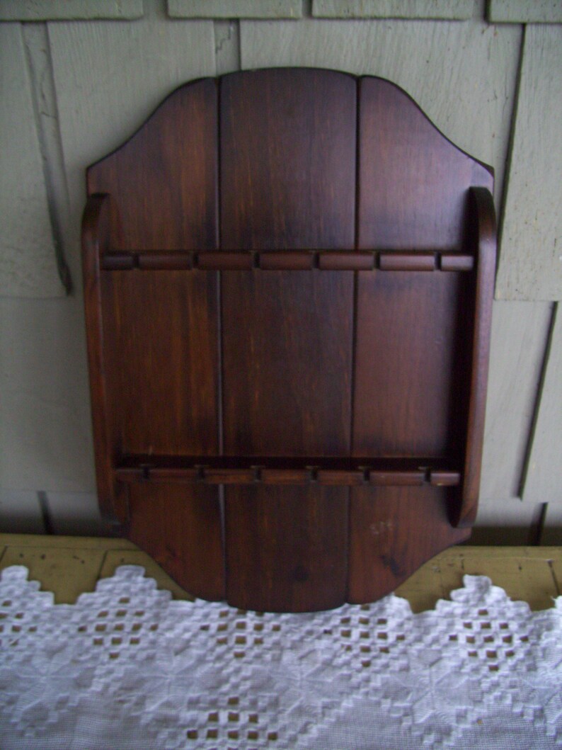 Vintage Wooden 12 Slot Spoon Rack Spoon Display Rack Etsy