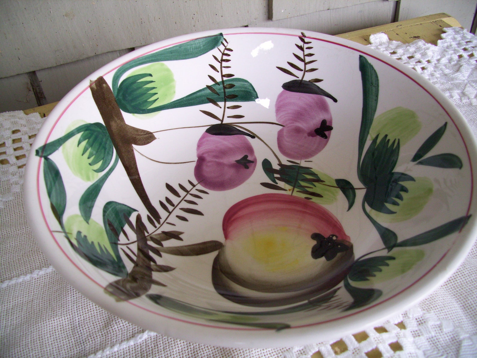 Vintage Ironstone China Hand Painted Spaghetti or Salad Bowl Etsy