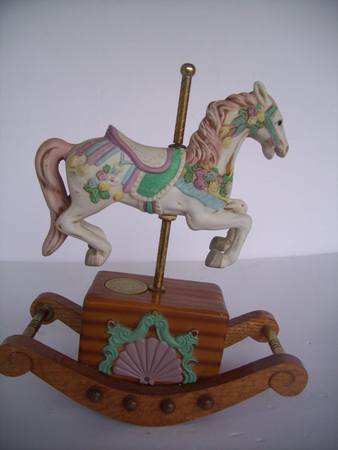 Box Rocking Horse Vintage Carousel Horse Music Box With Rocking Motion (9