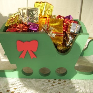 Vintage Hand Made Wooden Table Sleigh, Christmas Sleigh Accent