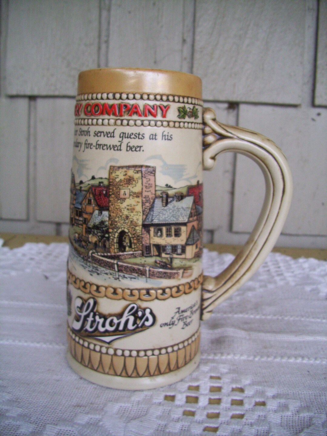 Vintage Stroh's Beer Stein Heritage Series 11, Collectible Beer Stein
