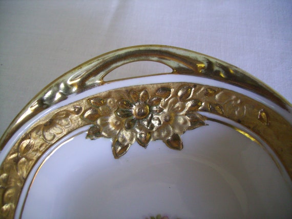 Antique Nippon Porcelain Gold Guilded Trinket Dis… - image 3