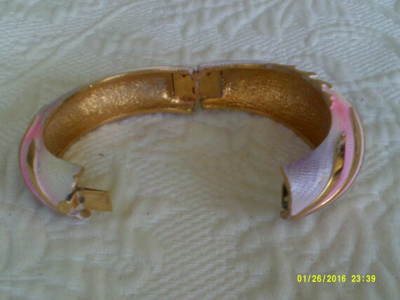 Vintage Signed Park Lane Hinged Bangle Bracelet w… - image 3